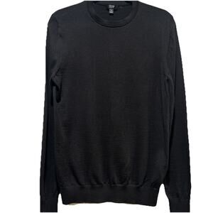REISS Extra Fine Merino Wool Sweater Mens Medium Luxury Lightweight Black